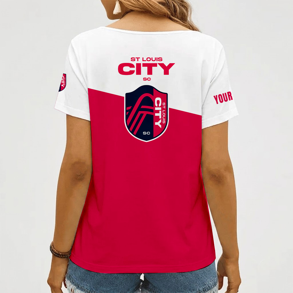 [FAN EXCLUSIVE] NEW CUSTOMIZED MLS29 SLC ST. LOUIS CITY SC V-NECK FEMALE SHIRT