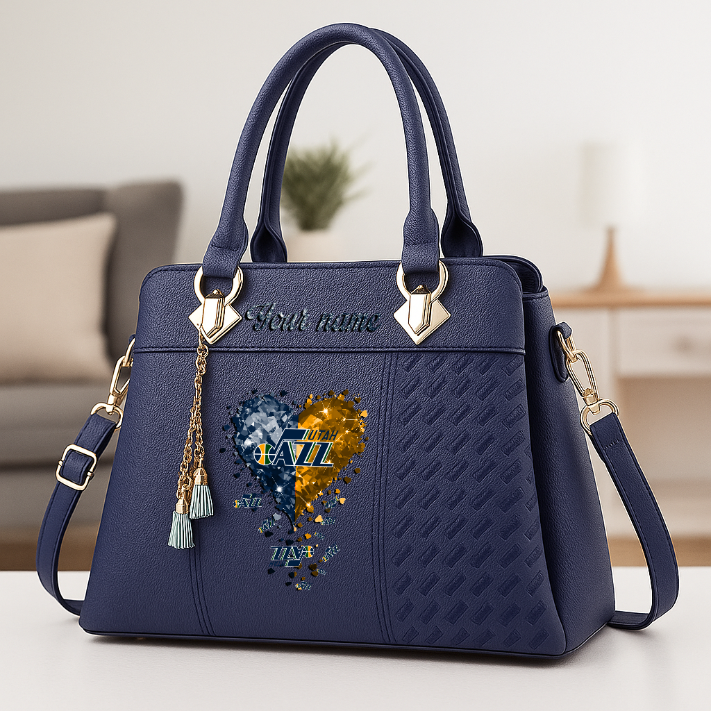 LIMITED EDITION - NEW CUSTOMIZED NBA29 UJZ UTAH JAZZ ZIP HANDBAG MULTICOLOR