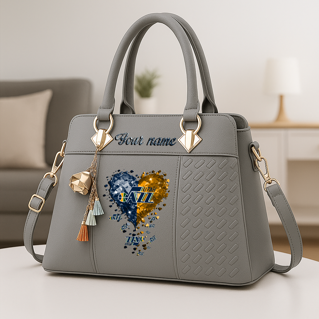 LIMITED EDITION - NEW CUSTOMIZED NBA29 UJZ UTAH JAZZ ZIP HANDBAG MULTICOLOR