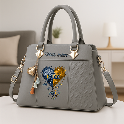 LIMITED EDITION - NEW CUSTOMIZED NBA29 UJZ UTAH JAZZ ZIP HANDBAG MULTICOLOR