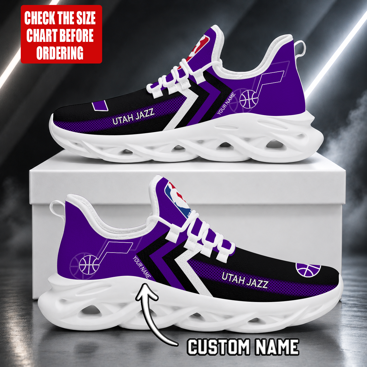 FINAL SALE - NEW CUSTOMIZED NBA29 UJZ UTAH JAZZ MAX SOUL SHOES