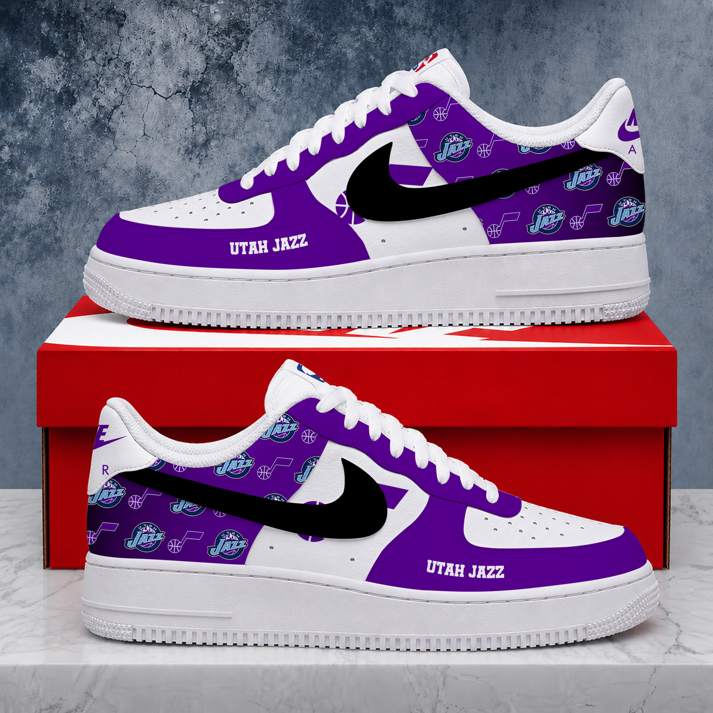 LIMITED EDITION - NEW CUSTOMIZED NBA29 UJZ UTAH JAZZ AF1 SNEAKERS