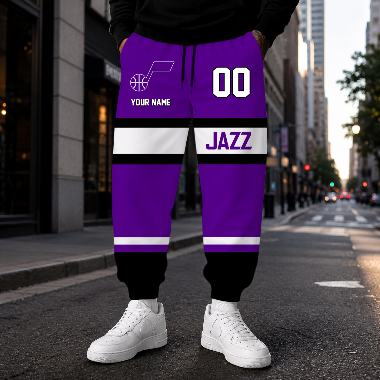 ELITE EDITION - NEW CUSTOMIZED NBA29 UJZ UTAH JAZZ SWEATPANTS