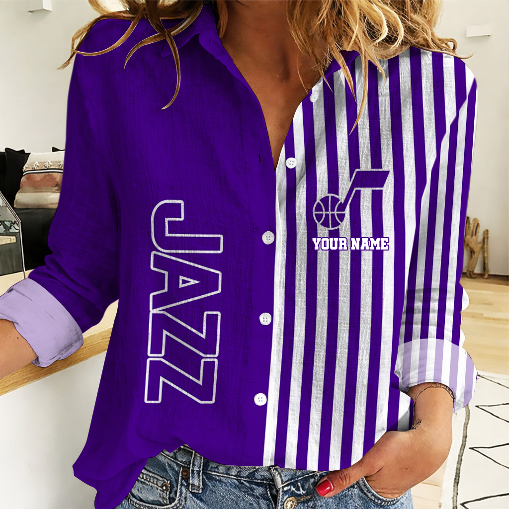 LIMITED EDITION - NEW CUSTOMIZED NBA29 UJZ UTAH JAZZ WOMEN CASUAL SHIRT