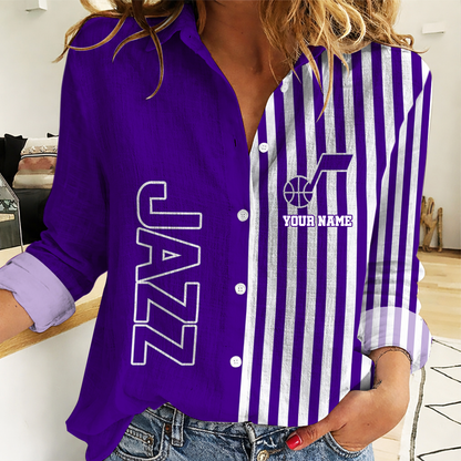LIMITED EDITION - NEW CUSTOMIZED NBA29 UJZ UTAH JAZZ WOMEN CASUAL SHIRT
