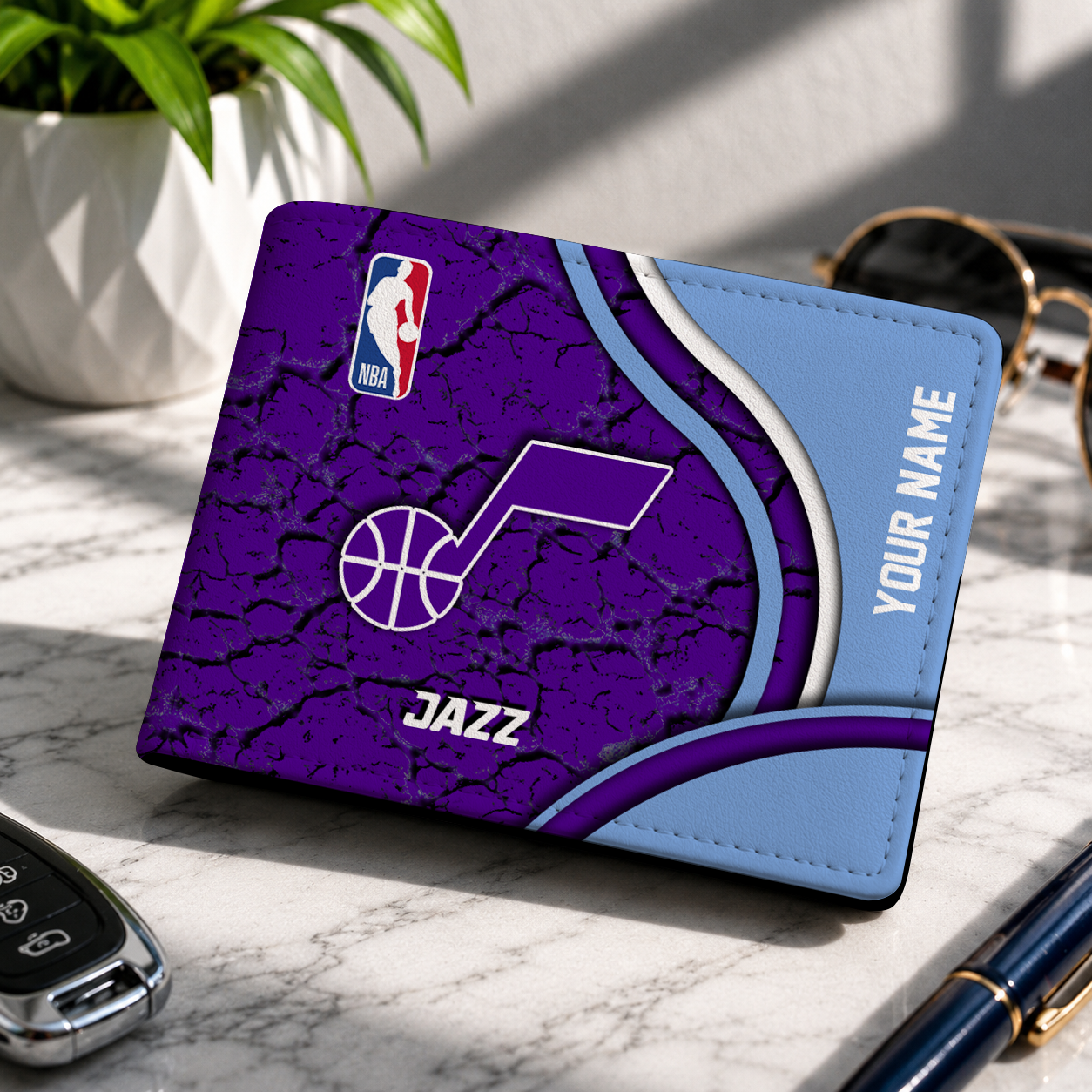 VIRAL EDITION - NEW CUSTOMIZED NBA29 UJZ UTAH JAZZ TAR HEELS LEATHER WALLET
