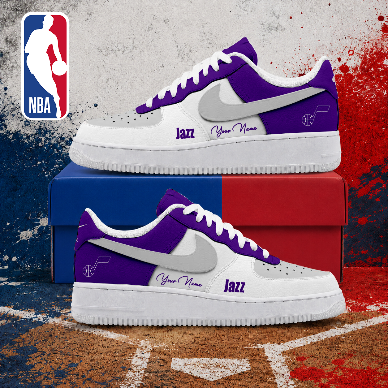 MEGA SALE - NEW CUSTOMIZED NBA29 UJZ UTAH JAZZ AF1 SNEAKERS