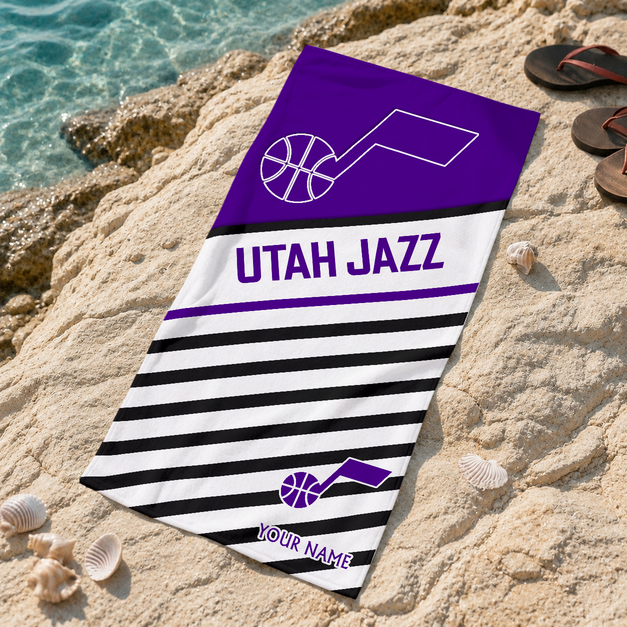 LIMITED EDITION - NEW CUSTOMIZED NBA29 UJZ UTAH JAZZ BEACH TOWEL FOR FAN