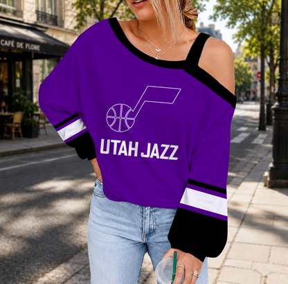 LIMITED EDITION - NEW CUSTOMIZED NBA29 UJZ UTAH JAZZ DROP SHOULDER SWEATSHIRT