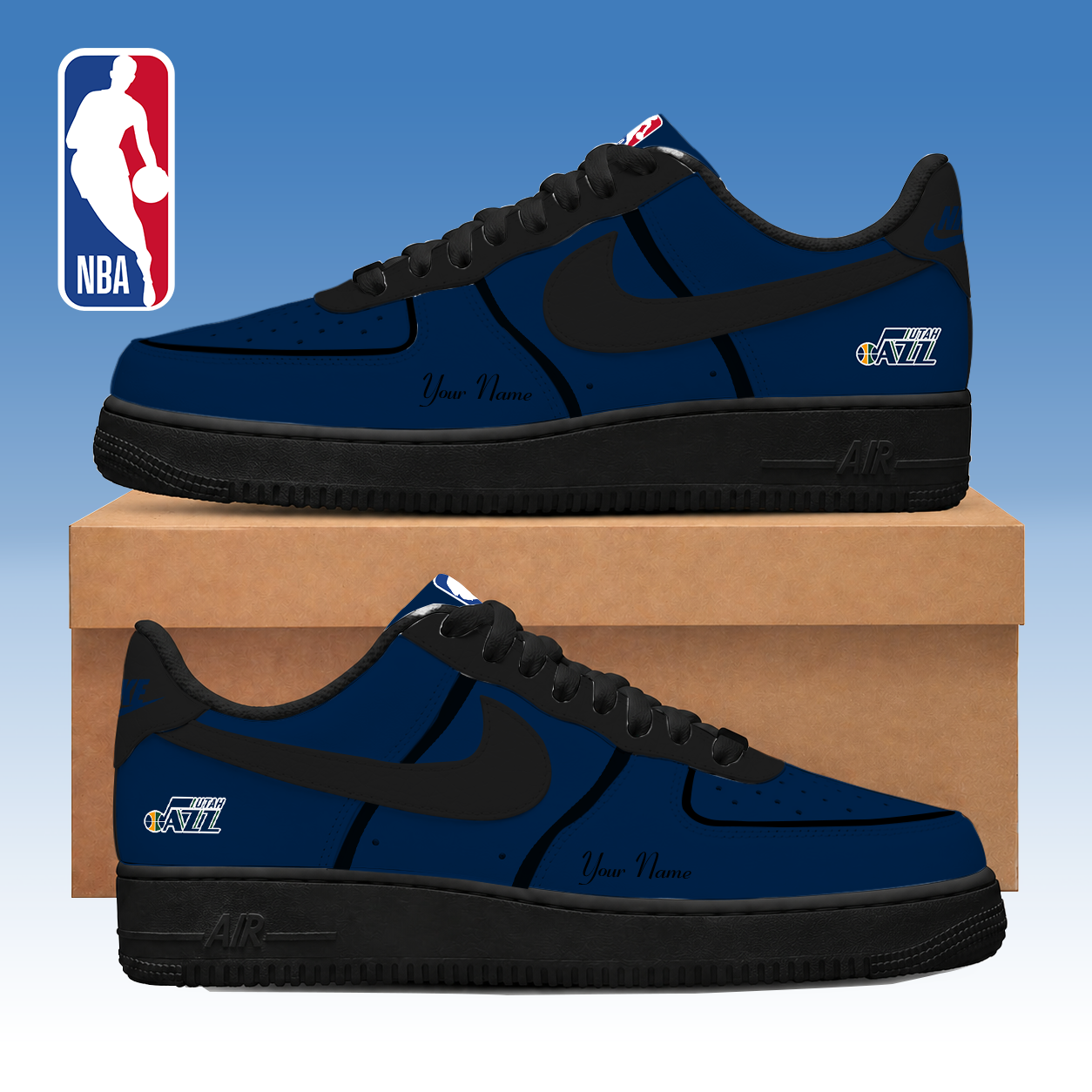 LIMITED EDITION - NEW CUSTOMIZED NBA29 UJZ UTAH JAZZ AF1 SNEAKERS