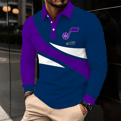[HOT DEAL] NEW CUSTOMIZED NBA29 UJZ UTAH JAZZ MEN LONG SLEEVE POLO