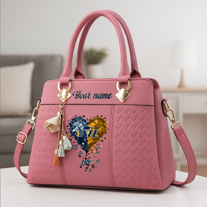 LIMITED EDITION - NEW CUSTOMIZED NBA29 UJZ UTAH JAZZ ZIP HANDBAG MULTICOLOR