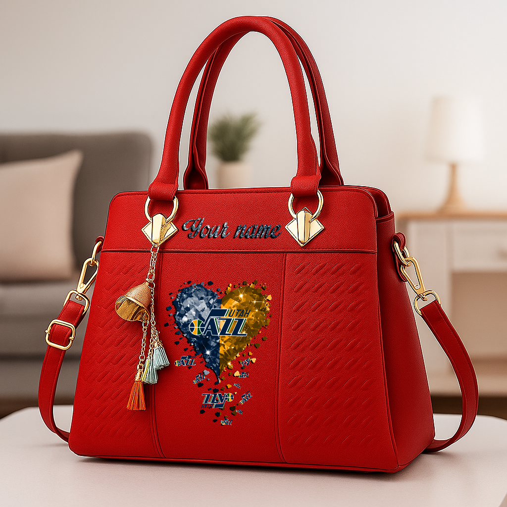 LIMITED EDITION - NEW CUSTOMIZED NBA29 UJZ UTAH JAZZ ZIP HANDBAG MULTICOLOR