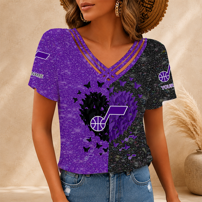 LIMITED EDITION - NEW CUSTOMIZED NBA29 UJZ UTAH JAZZ V-NECK SHIRT