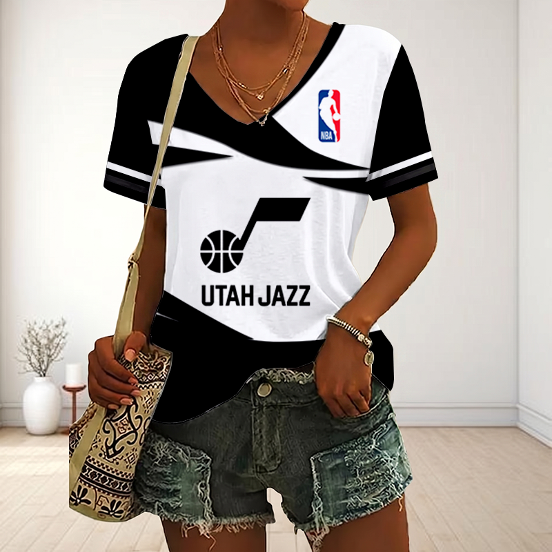 LIMITED EDITION - NEW CUSTOMIZED NBA29 UJZ UTAH JAZZ V-NECK FEMALE SHIRT