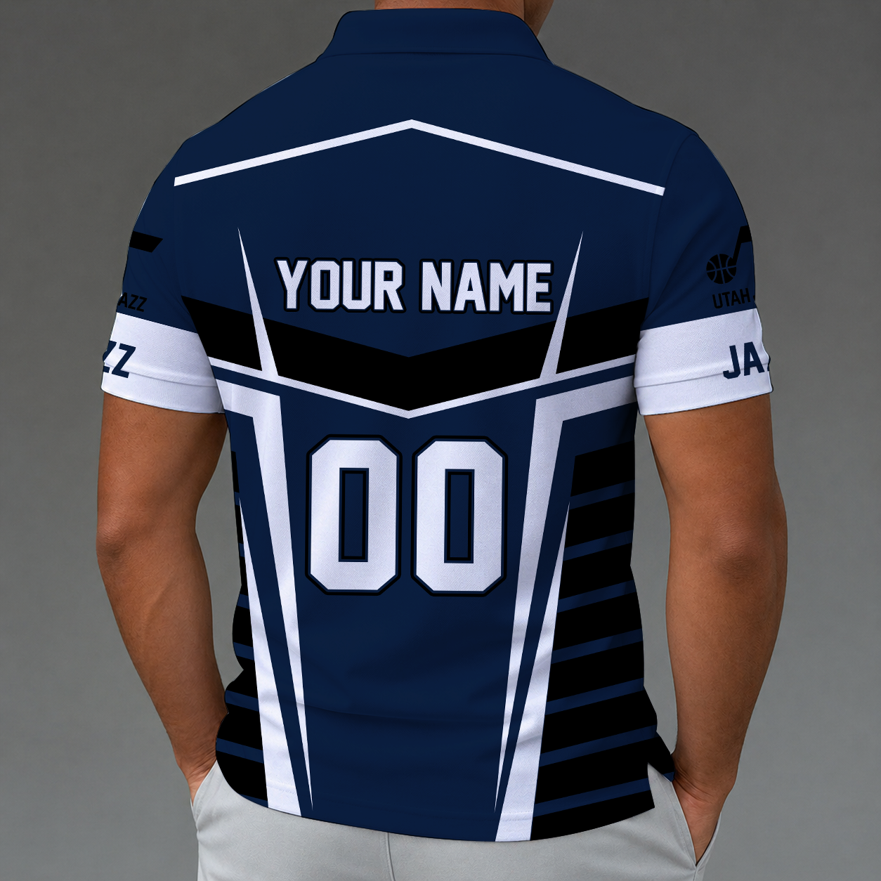 [HOT DEAL] NEW CUSTOMIZED NBA29 UJZ UTAH JAZZ ZIP POLO SHIRT