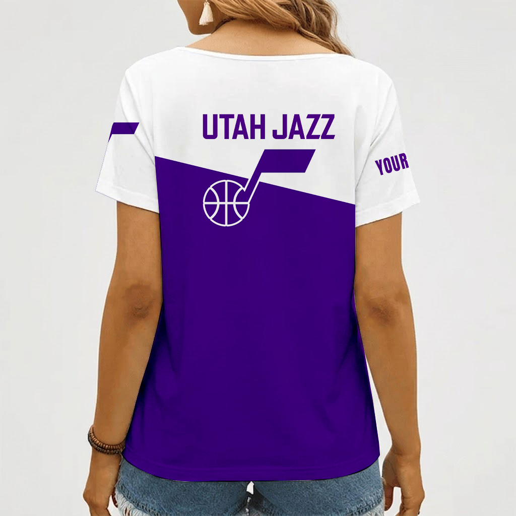 [HOT DEAL] NEW CUSTOMIZED NBA29 UJZ UTAH JAZZ V-NECK FEMALE SHIRT