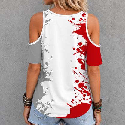 [FAN FAVORITE] NEW CUSTOMIZED NCAA MAM29 WSB WISCONSIN BADGERS CRISS CROSS V-NECK TOP