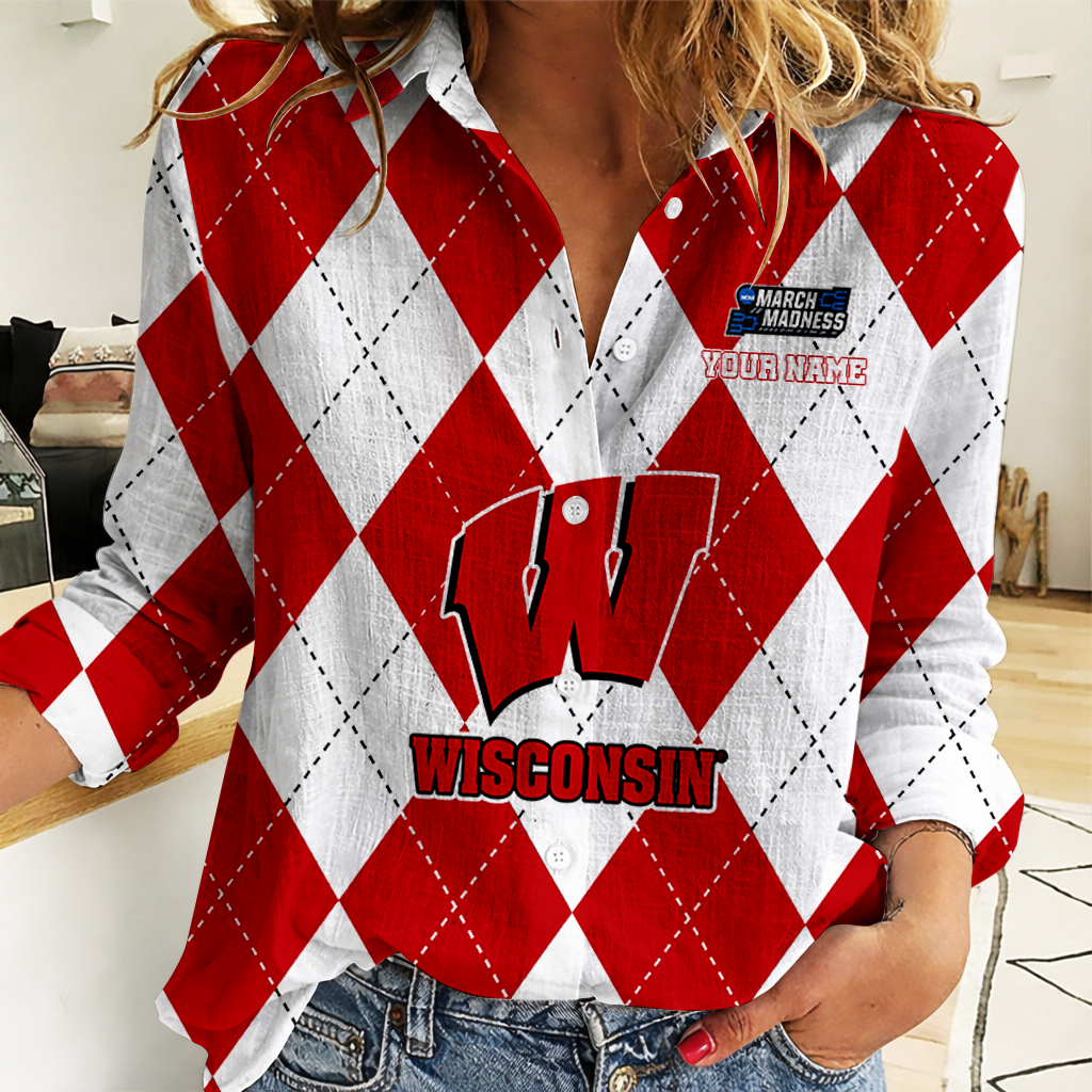 LIMITED DROP - NEW CUSTOMIZED | NCAA MAM29 WSB WS BADGERS WOMEN CASUAL SHIRT FOR FAN