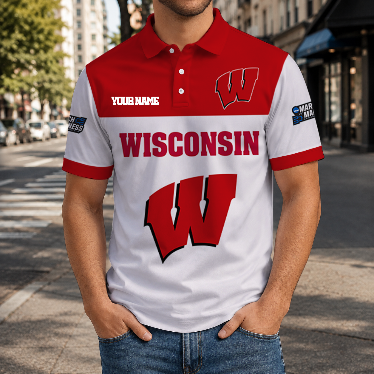 LIMITED EDITION - NEW CUSTOMIZED NCAA MAM29 WSB WISCONSIN BADGERS T-SHIRT, POLO SHIRT, ZIP POLO SHIRT, SWEATSHIRT, HOODIE & ZIP HOODIE