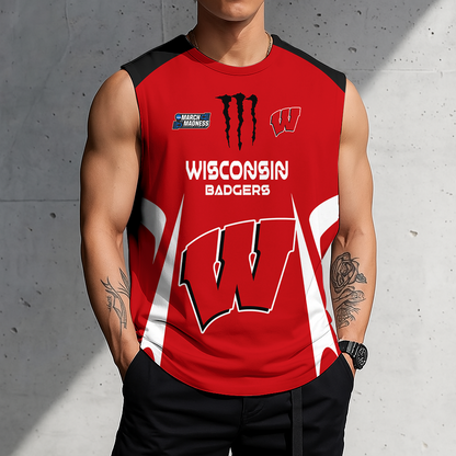 LIMITED DROP - NEW CUSTOMIZED | NCAA MAM29 WSB WS BADGERS MEN'S GYM SHIRT