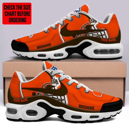 LIMITED EDITION - NEW CUSTOMIZED NFL29 CLB CLEVELAND BROWNS AIR MAX PLUS SNEAKERS