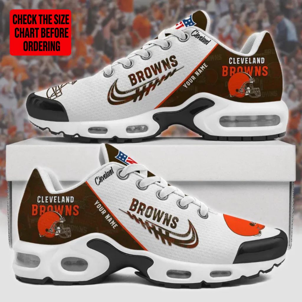LIMITED EDITION - NEW CUSTOMIZED NFL29 CLB CLEVELAND BROWNS AIR MAX PLUS SNEAKERS
