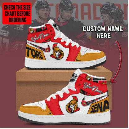 LIMITED EDITION - NEW CUSTOMIZED NHL29 OSN OTTAWA SENATORS AIR JORDAN SNEAKERS