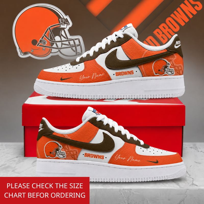 LIMITED EDITION - NEW CUSTOMIZED NFL29 CLB CLEVELAND BROWNS AF1 SHOES