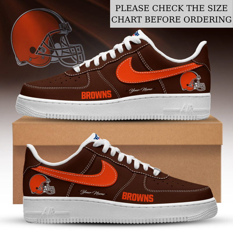 LIMITED EDITION - NEW CUSTOMIZED NFL29 CLB CLEVELAND BROWNS AF1 SHOES