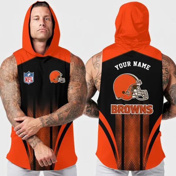 [SPECIAL OFFER] NEW CUSTOMIZED NFL29 CLB CLEVELAND BROWNS HOODED TANK TOP