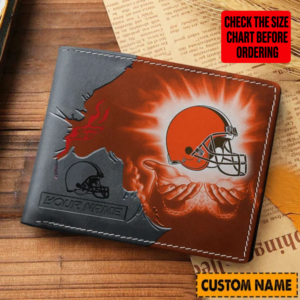 LIMITED EDITION - NEW CUSTOMIZED NFL29 CLB CLEVELAND BROWNS LEATHER WALLET