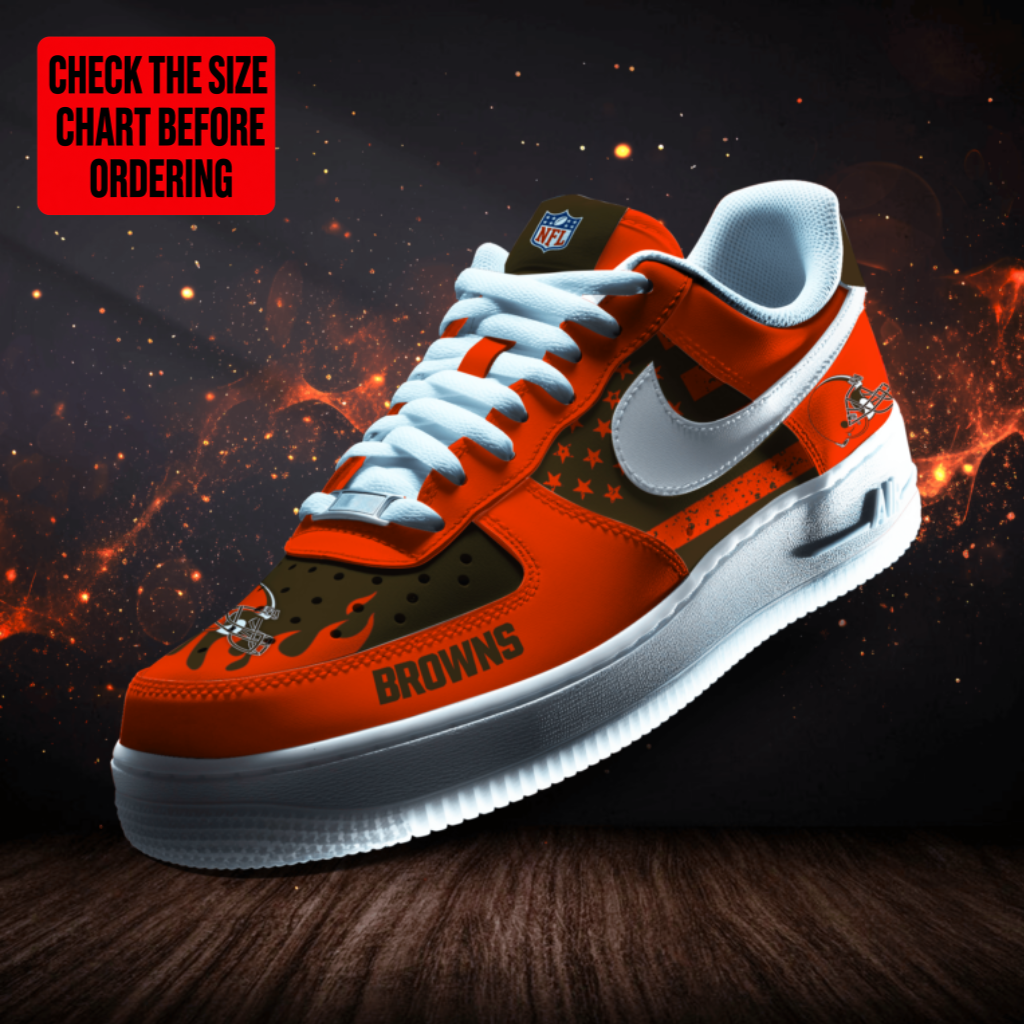 LIMITED EDITION - NEW CUSTOMIZED NFL29 CLB CLEVELAND BROWNS AF1 SNEAKERS