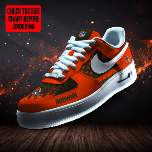 LIMITED EDITION - NEW CUSTOMIZED NFL29 CLB CLEVELAND BROWNS AF1 SNEAKERS