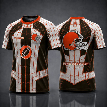 [SPECIAL OFFER] NEW CUSTOMIZED NFL29 CLB CLEVELAND BROWNS x SPIDER T-SHIRT, HOODIE & ZIP HOODIE
