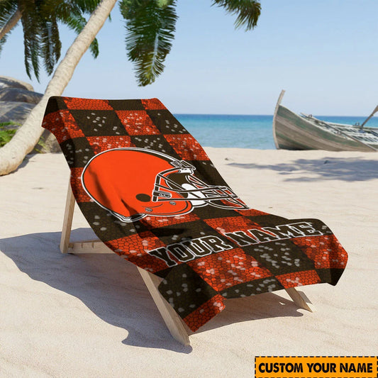 LIMITED EDITION - NEW CUSTOMIZED NFL29 CLB CLEVELAND BROWNS BEACH TOWEL