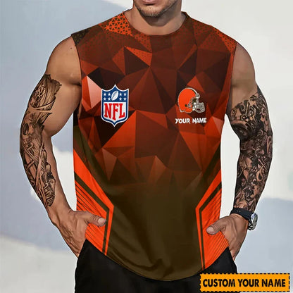 LIMITED EDITION - NEW CUSTOMIZED NFL29 CLB CLEVELAND BROWNS MEN'S GYM SHIRT