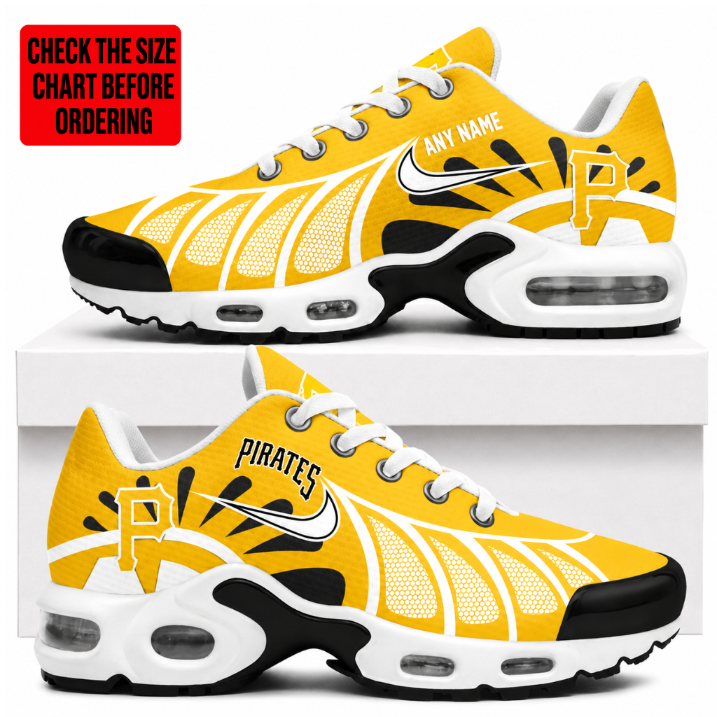 LIMITED EDITION - NEW CUSTOMIZED MLB29 PHP PITTSBURGH PIRATES AIR MAX PLUS SNEAKERS