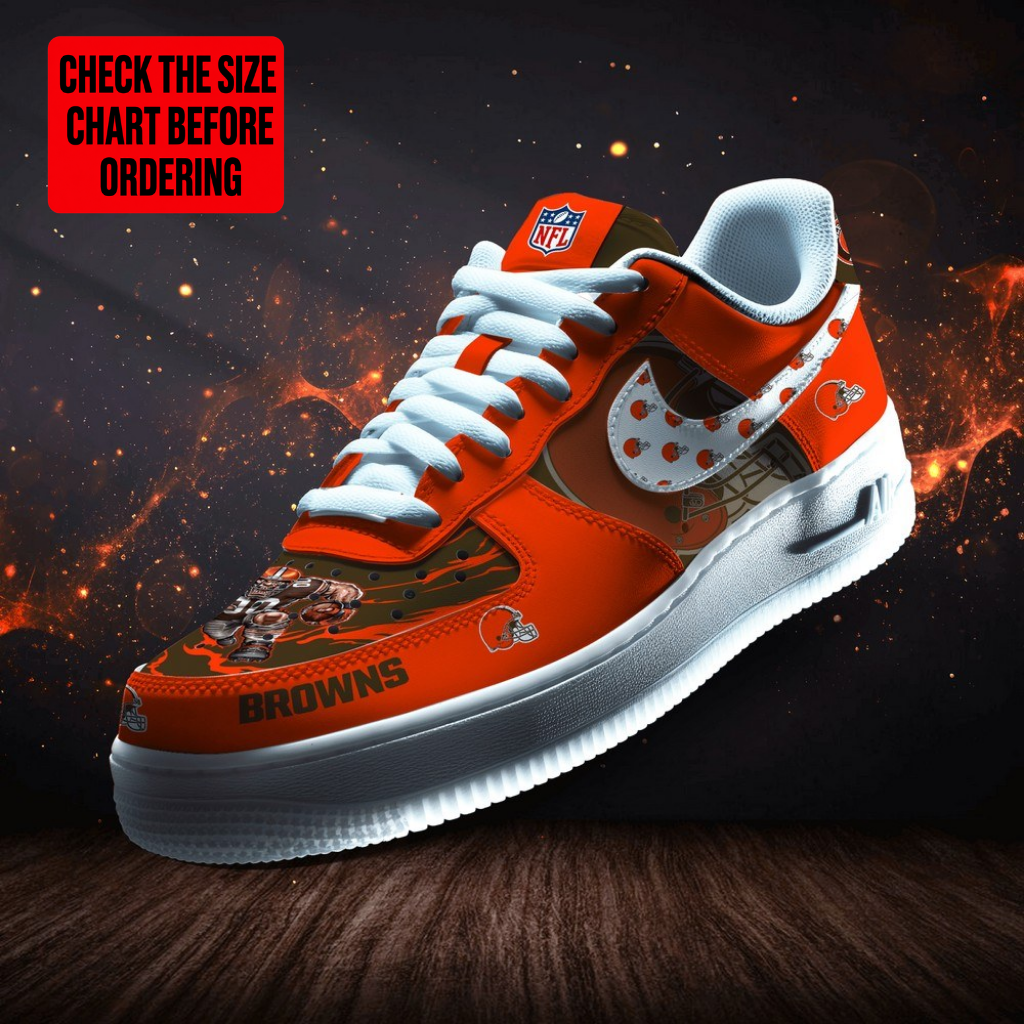 LIMITED EDITION - NEW CUSTOMIZED NFL29 CLB CLEVELAND BROWNS AF1 SHOES