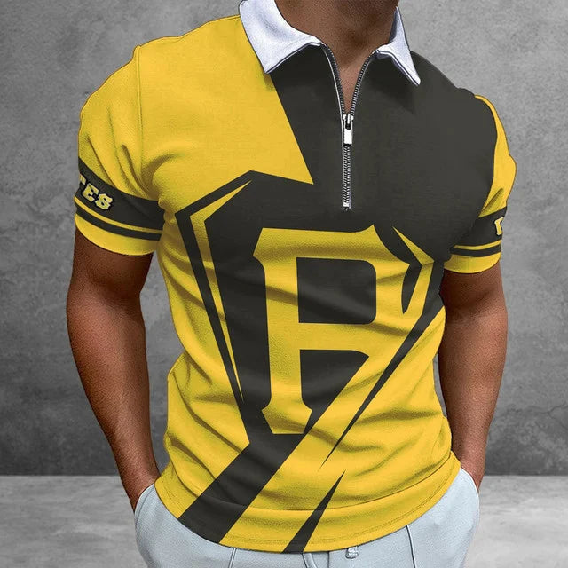 [FLASH SALE] NEW CUSTOMIZED MLB29 PHP PITTSBURGH PIRATES ZIP POLO SHIRT