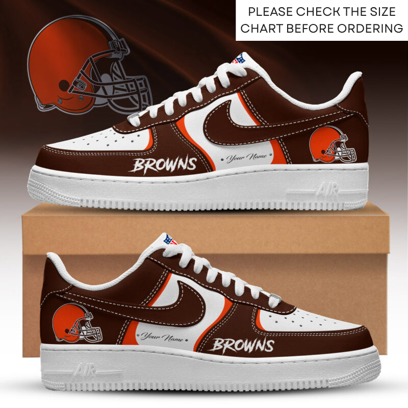 LIMITED EDITION - NEW CUSTOMIZED NFL29 CLB CLEVELAND BROWNS AF1 SHOES