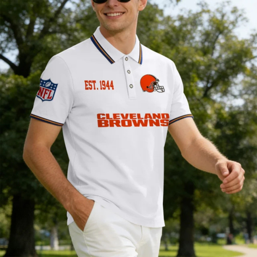 [SPECIAL OFFER] NEW CUSTOMIZED NFL29 CLB CLEVELAND BROWNS POLO SHIRT