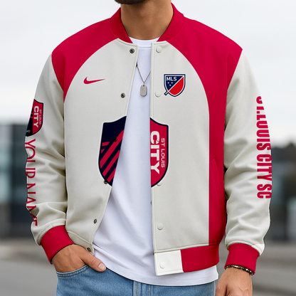 LIMITED EDITION - NEW CUSTOMIZED MLS29 SLC ST.L CITY SATIN VARSITY & BASEBALL JACKET