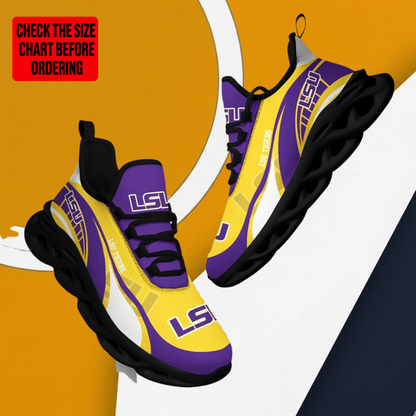 LIMITED EDITION - NEW CUSTOMIZED NCAA FBS29 LST LSU TIGERS CLUNKY SNEAKERS