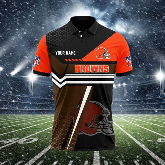 LIMITED EDITION - NEW CUSTOMIZED NFL29 CLB CLEVELAND BROWNS POLO SHIRT