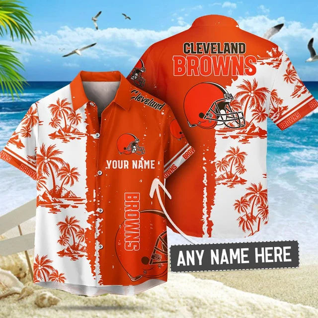 LIMITED EDITION - NEW CUSTOMIZED NFL29 CLB CLEVELAND BROWNS UNISEX HAWAIIAN SHIRT & SHORTS SET