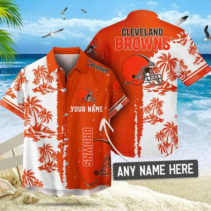 LIMITED EDITION - NEW CUSTOMIZED NFL29 CLB CLEVELAND BROWNS UNISEX HAWAIIAN SHIRT & SHORTS SET