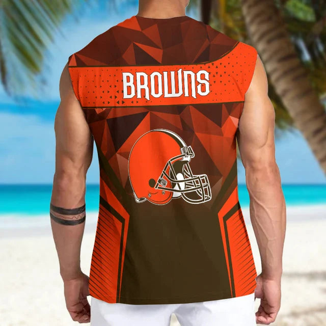 LIMITED EDITION - NEW CUSTOMIZED NFL29 CLB CLEVELAND BROWNS MEN'S GYM SHIRT