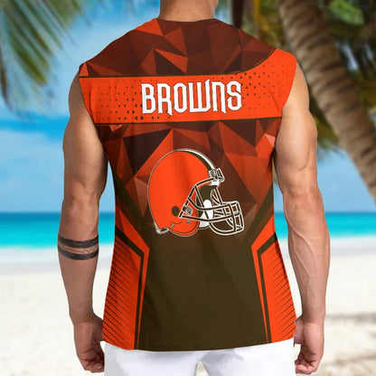 LIMITED EDITION - NEW CUSTOMIZED NFL29 CLB CLEVELAND BROWNS MEN'S GYM SHIRT