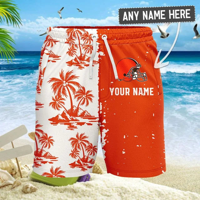 LIMITED EDITION - NEW CUSTOMIZED NFL29 CLB CLEVELAND BROWNS UNISEX HAWAIIAN SHIRT & SHORTS SET
